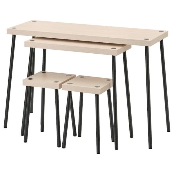 Nesting tables with stools set of 4