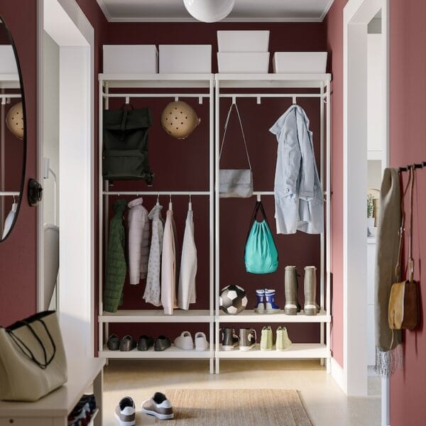 Coat rack with shoe storage unit, white - Image 2
