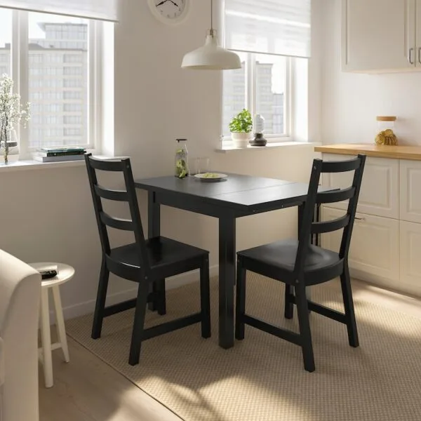 Drop-leaf table, black - Image 3