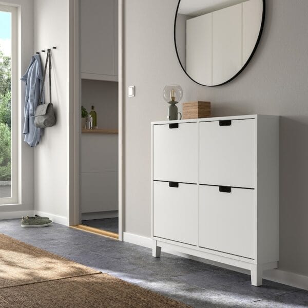 Shoe cabinet with 4 compartments, white - Image 2